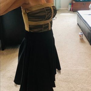 XOXO Gold & Black Strapless Dress, Size M